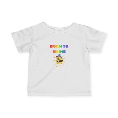 Infant Tee — "Born to Shine" Rainbow Emoji Baby Shirt - Estrella & The Stars