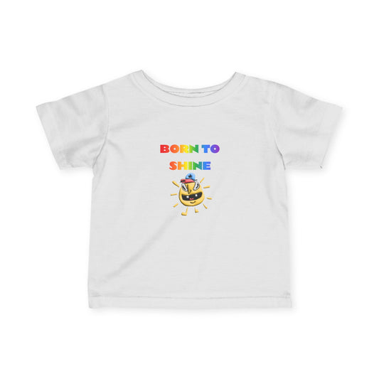 Infant Tee — "Born to Shine" Rainbow Emoji Baby Shirt - Estrella & The Stars