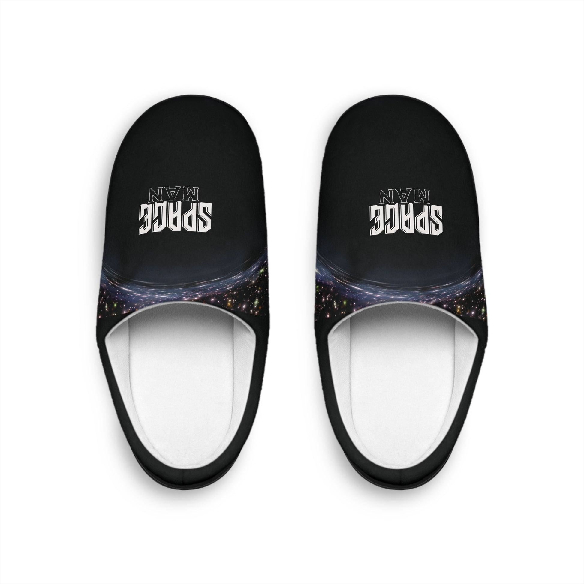 Space Man Men’s Indoor Slippers — Galaxy Print Cozy House Shoes - Estrella & The Stars
