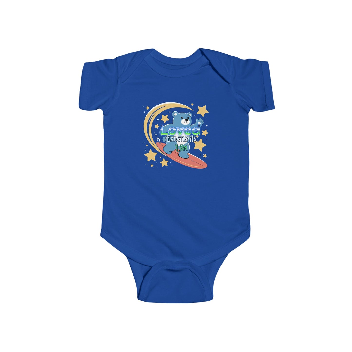Baby Bodysuit - Surfing Bear "Adventure" Cute Infant Onesie - Estrella & The Stars