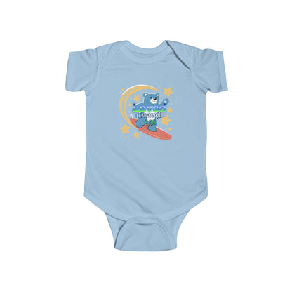 Baby Bodysuit - Surfing Bear "Adventure" Cute Infant Onesie - Estrella & The Stars