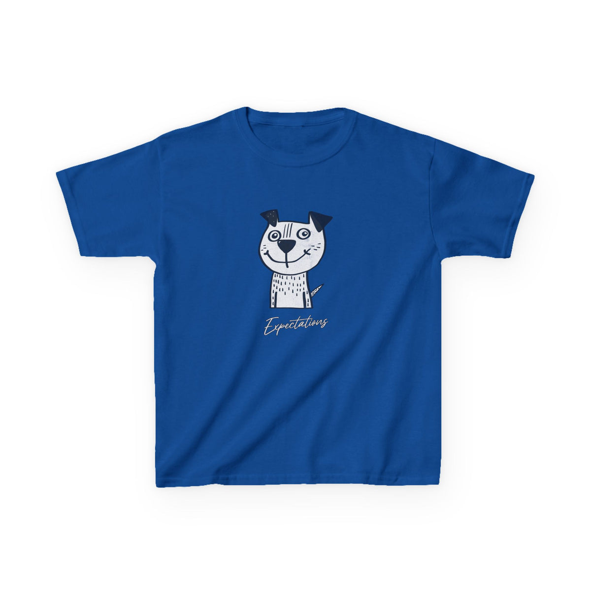 Kids Tee — Cute Cat Drawing with 'Expectations' Script - Estrella & The Stars
