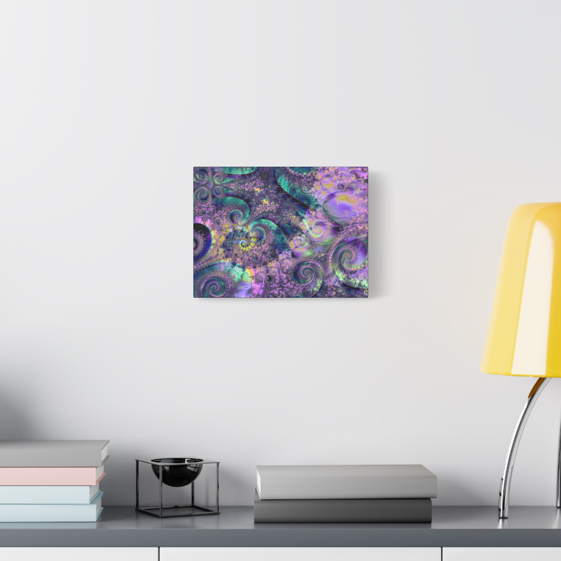 Abstract Purple Green Fractal Art Canvas Print — Swirling Psychedelic Wall Decor - Estrella & The Stars