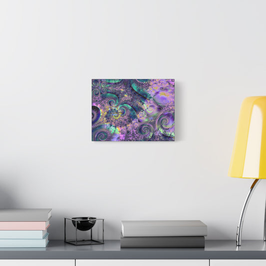 Abstract Purple Green Fractal Art Canvas Print — Swirling Psychedelic Wall Decor - Estrella & The Stars