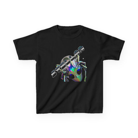Kids Skateboard Alien T‑Shirt — Holographic Space Helmet Graphic - Estrella & The Stars