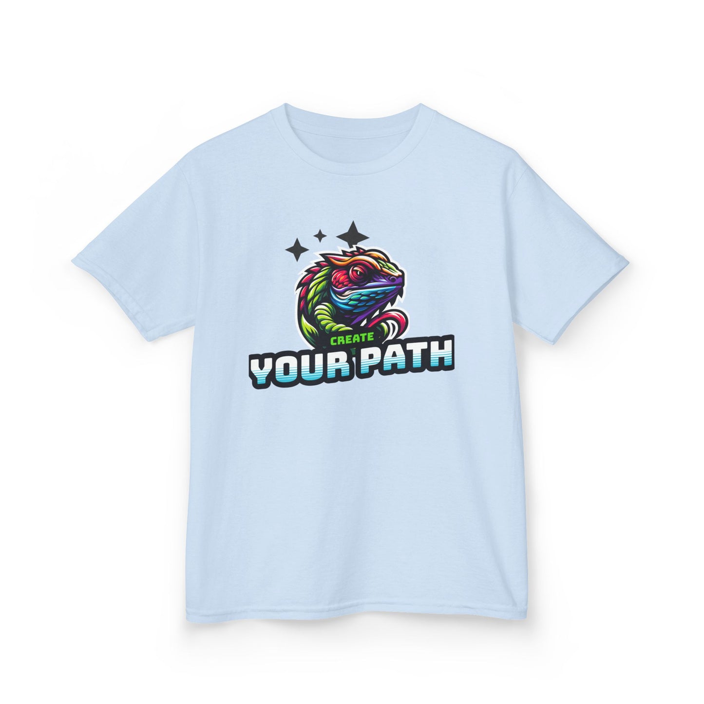 Kids T‑Shirt — Colorful Dragon Illustration "Create Your Path" - Estrella & The Stars