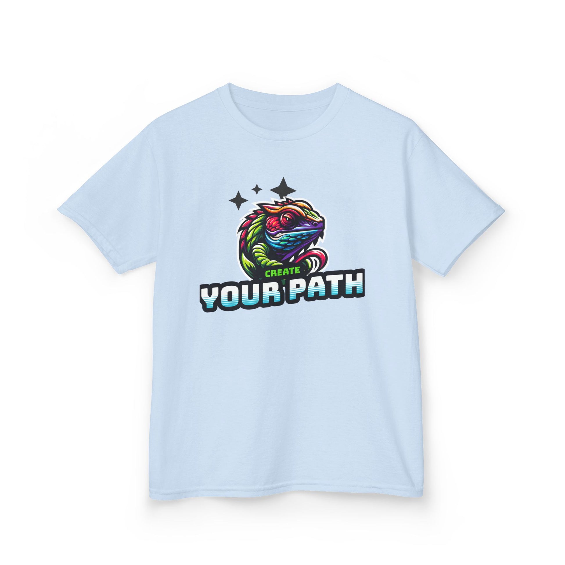 Kids T‑Shirt — Colorful Dragon Illustration "Create Your Path" - Estrella & The Stars