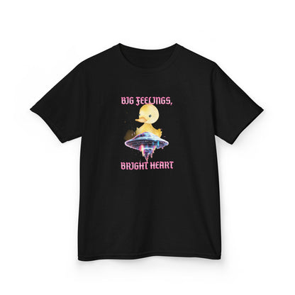 Kids T‑Shirt — Cute Duck on Mushroom “Big Feelings, Bright Heart” - Estrella & The Stars