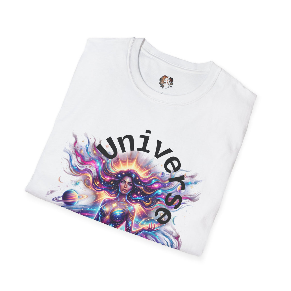 Galaxy Goddess T-Shirt — "The Universe Is Her Own" Female Empowerment Tee - Estrella & The Stars
