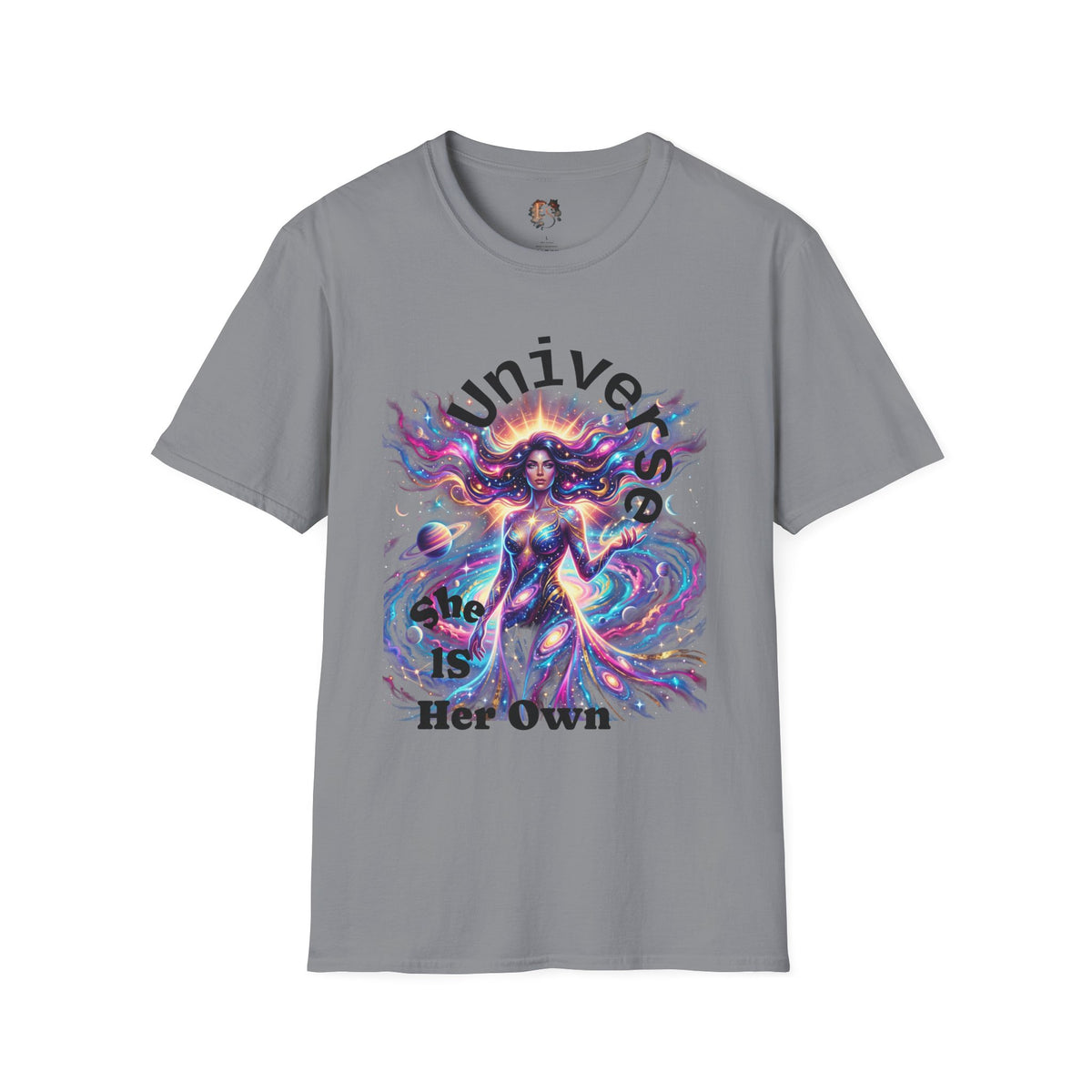 Galaxy Goddess T-Shirt — "The Universe Is Her Own" Female Empowerment Tee - Estrella & The Stars