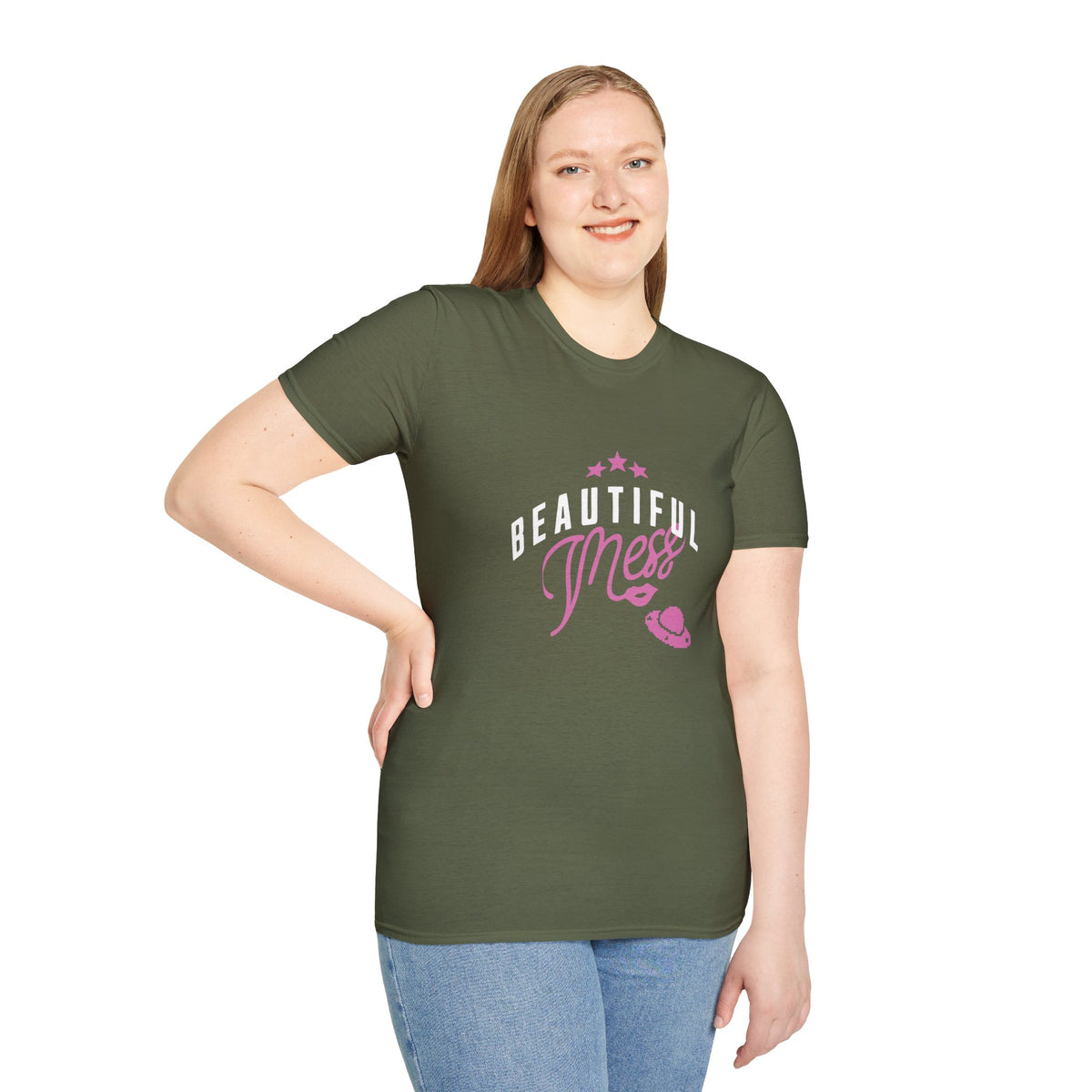 Beautiful Mess T-Shirt — Cute Pink Script Graphic Tee - Estrella & The Stars