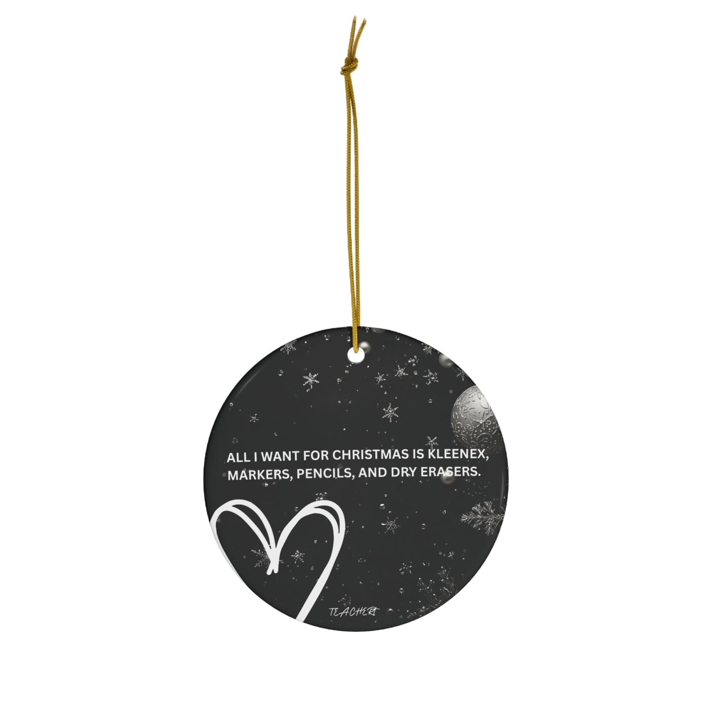 Teacher's Holiday Ceramic Ornament - Cute Educator Xmas Gift - Estrella & The Stars
