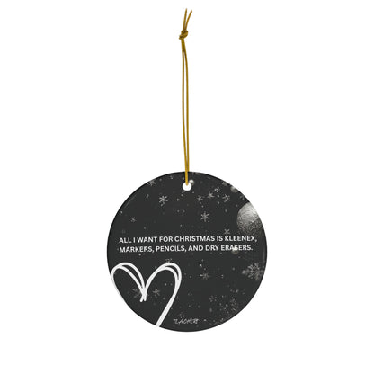 Teacher's Holiday Ceramic Ornament - Cute Educator Xmas Gift - Estrella & The Stars