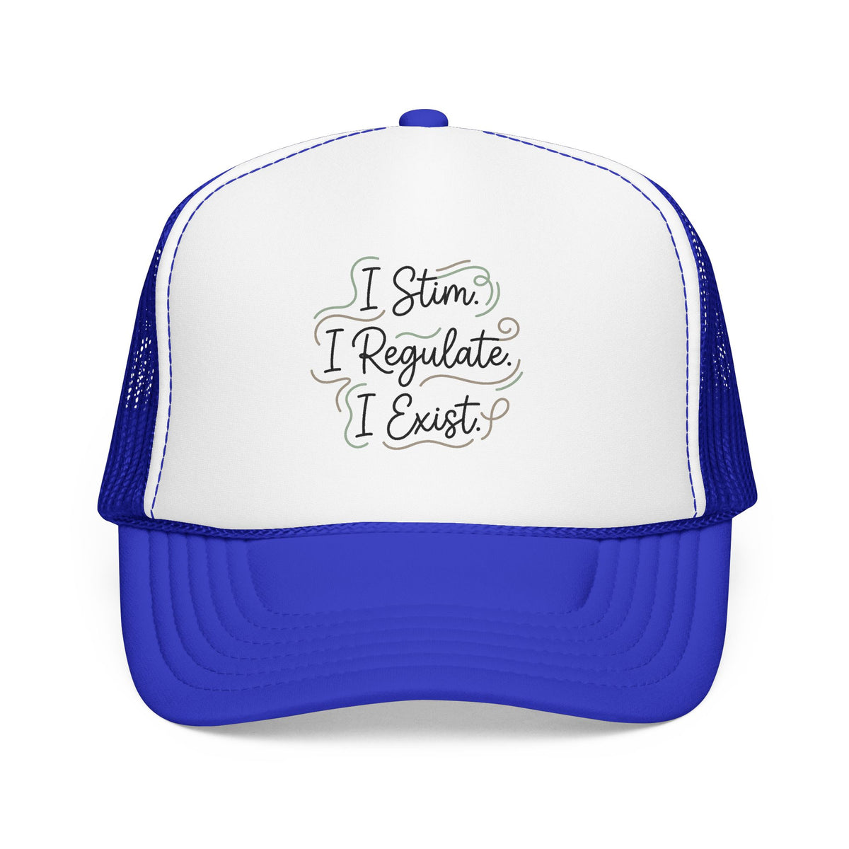 Abstract Ocean Wave Trucker Hat — Nautical Foam Mesh Cap - Estrella & The Stars