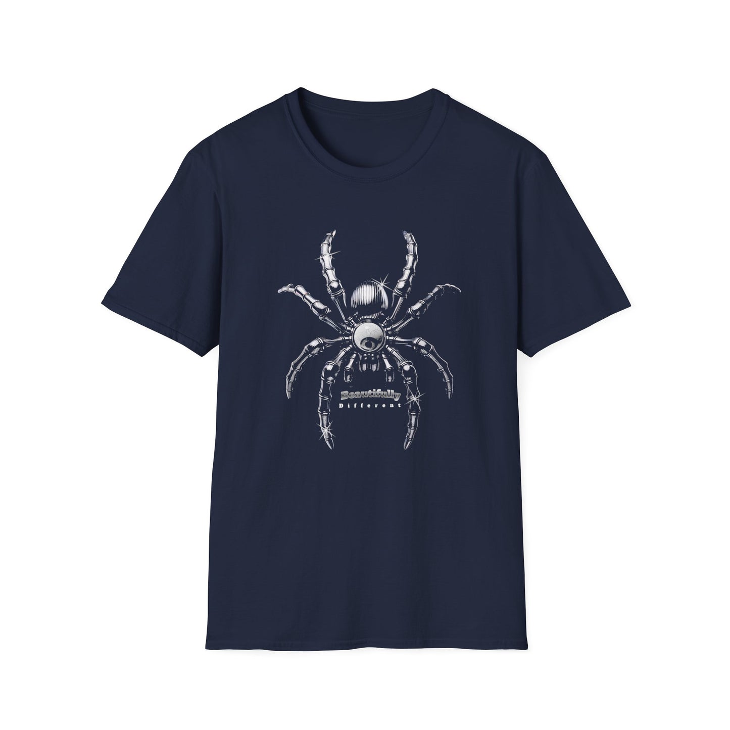 Spider Graphic T-Shirt — Black Skull Spider Illustration Tee - Estrella & The Stars