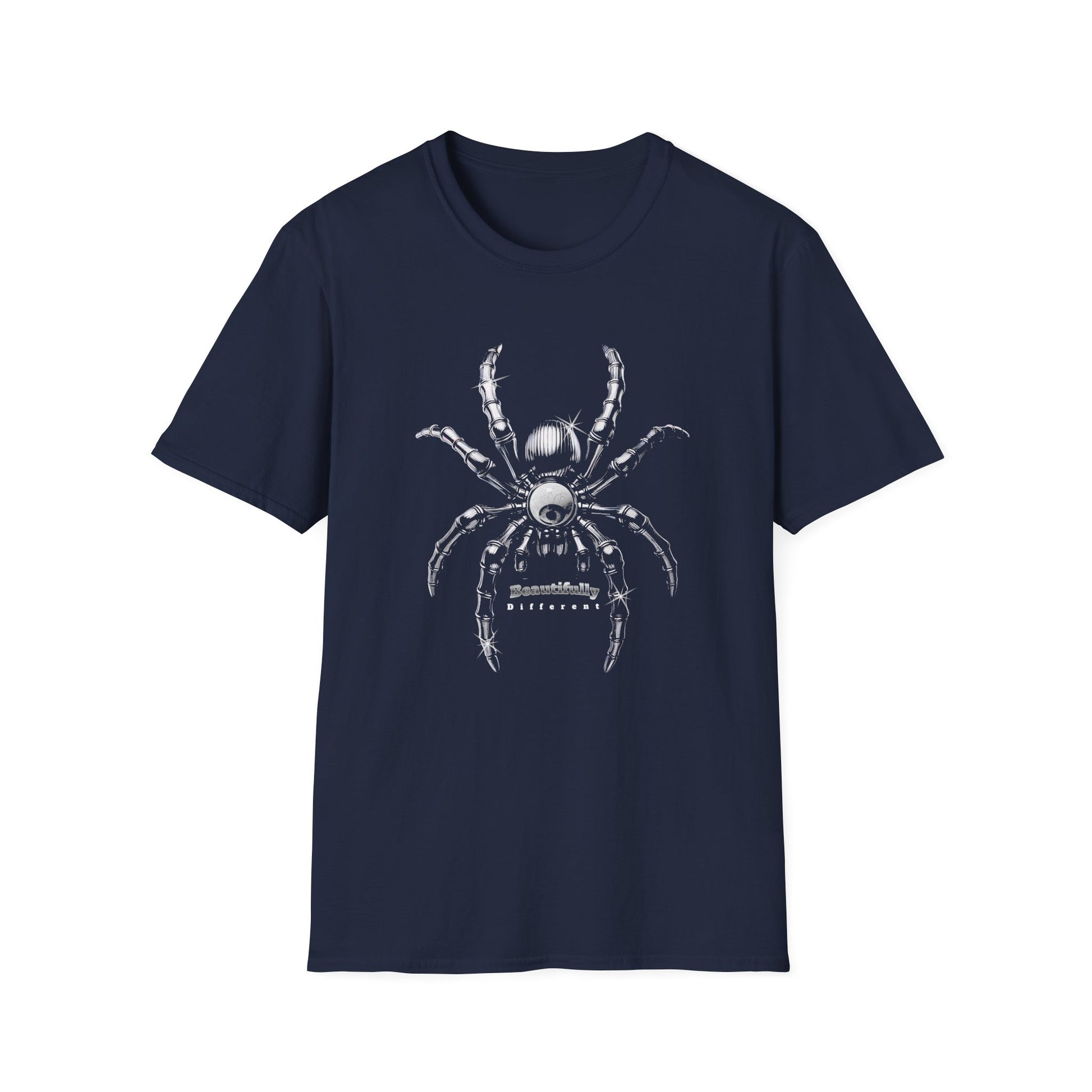 Spider Graphic T-Shirt — Black Skull Spider Illustration Tee - Estrella & The Stars