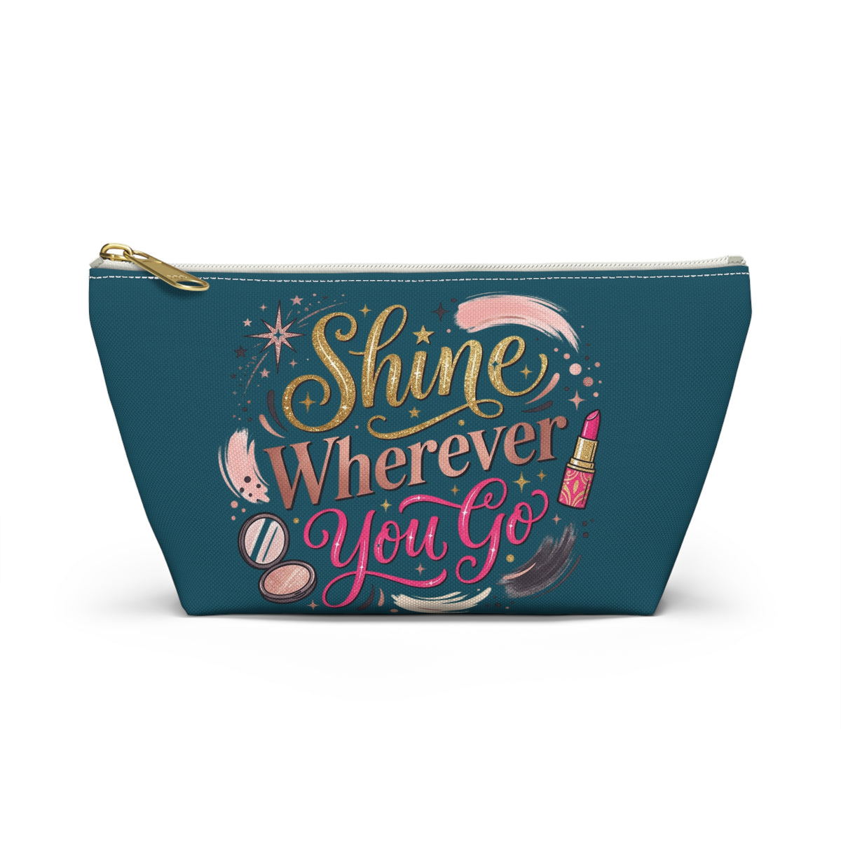 Cosmetic Pouch — “Shine Wherever You Go” Makeup Bag (Personalizable) - Estrella & The Stars