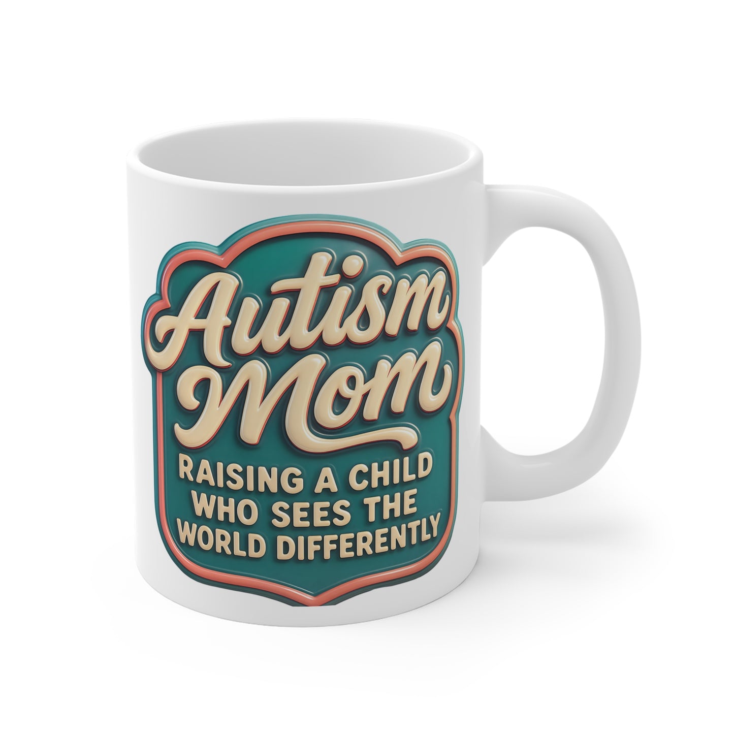 Heart Accent Ceramic Mug for Autism Moms - Classic Love Design (11oz/15oz/20oz) - Estrella & The Stars