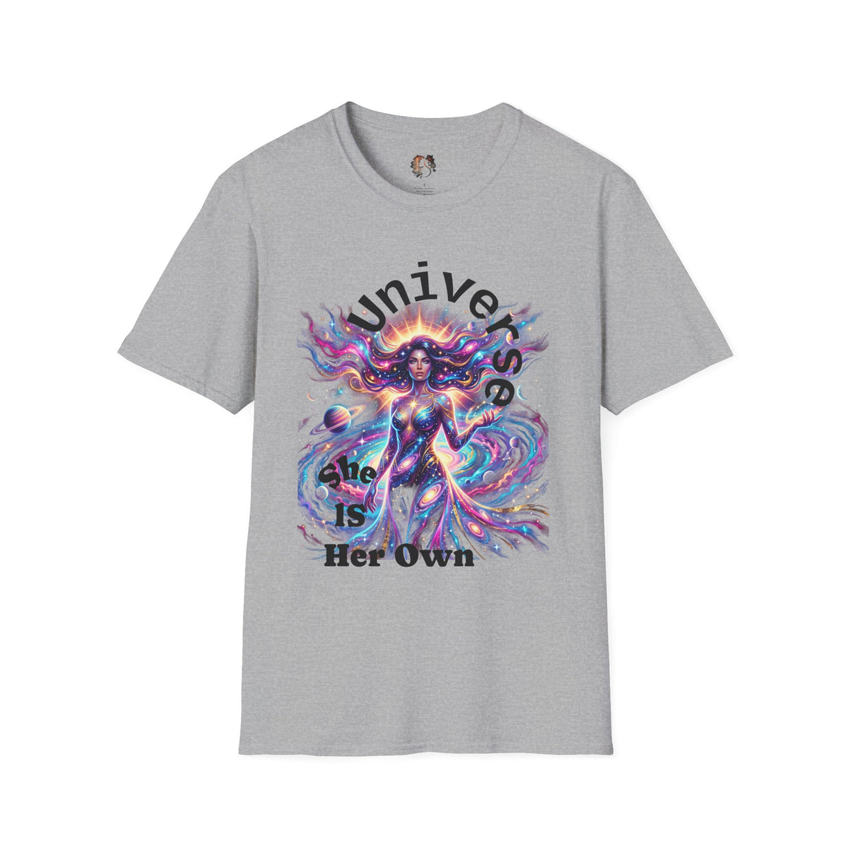 Galaxy Goddess T-Shirt — "The Universe Is Her Own" Female Empowerment Tee - Estrella & The Stars
