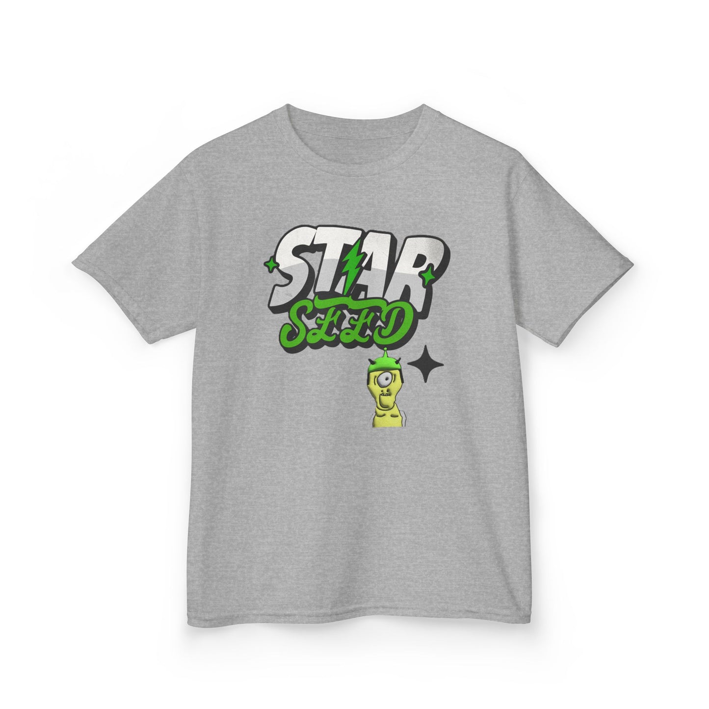 Kids T-Shirt — 'Star Seed' Green Alien Graphic Tee for Kids - Estrella & The Stars