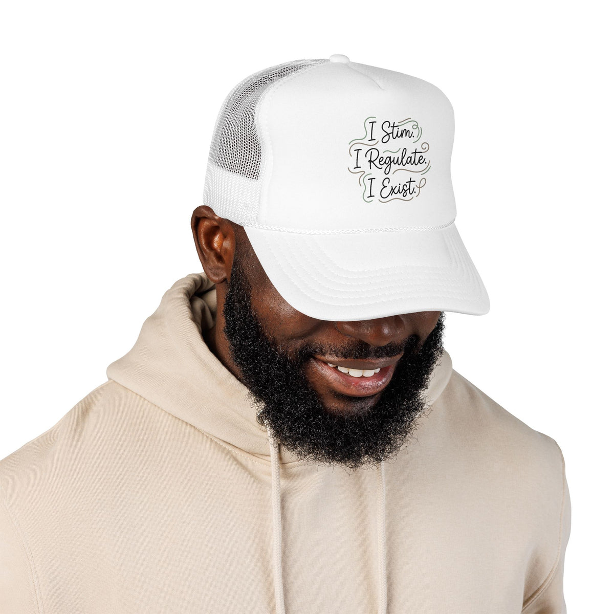 Abstract Ocean Wave Trucker Hat — Nautical Foam Mesh Cap - Estrella & The Stars
