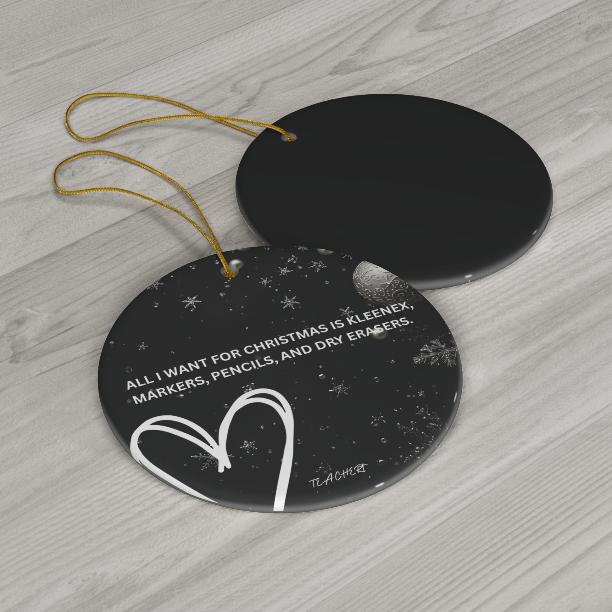 Teacher's Holiday Ceramic Ornament - Cute Educator Xmas Gift - Estrella & The Stars