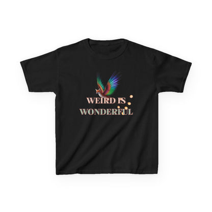 Kids Tee — "Weird Is Wonderful" Rainbow Bird Graphic - Estrella & The Stars