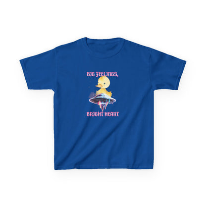 Kids T‑Shirt — Cute Duck on Mushroom “Big Feelings, Bright Heart” - Estrella & The Stars