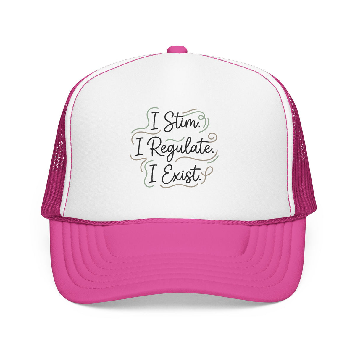 Abstract Ocean Wave Trucker Hat — Nautical Foam Mesh Cap - Estrella & The Stars