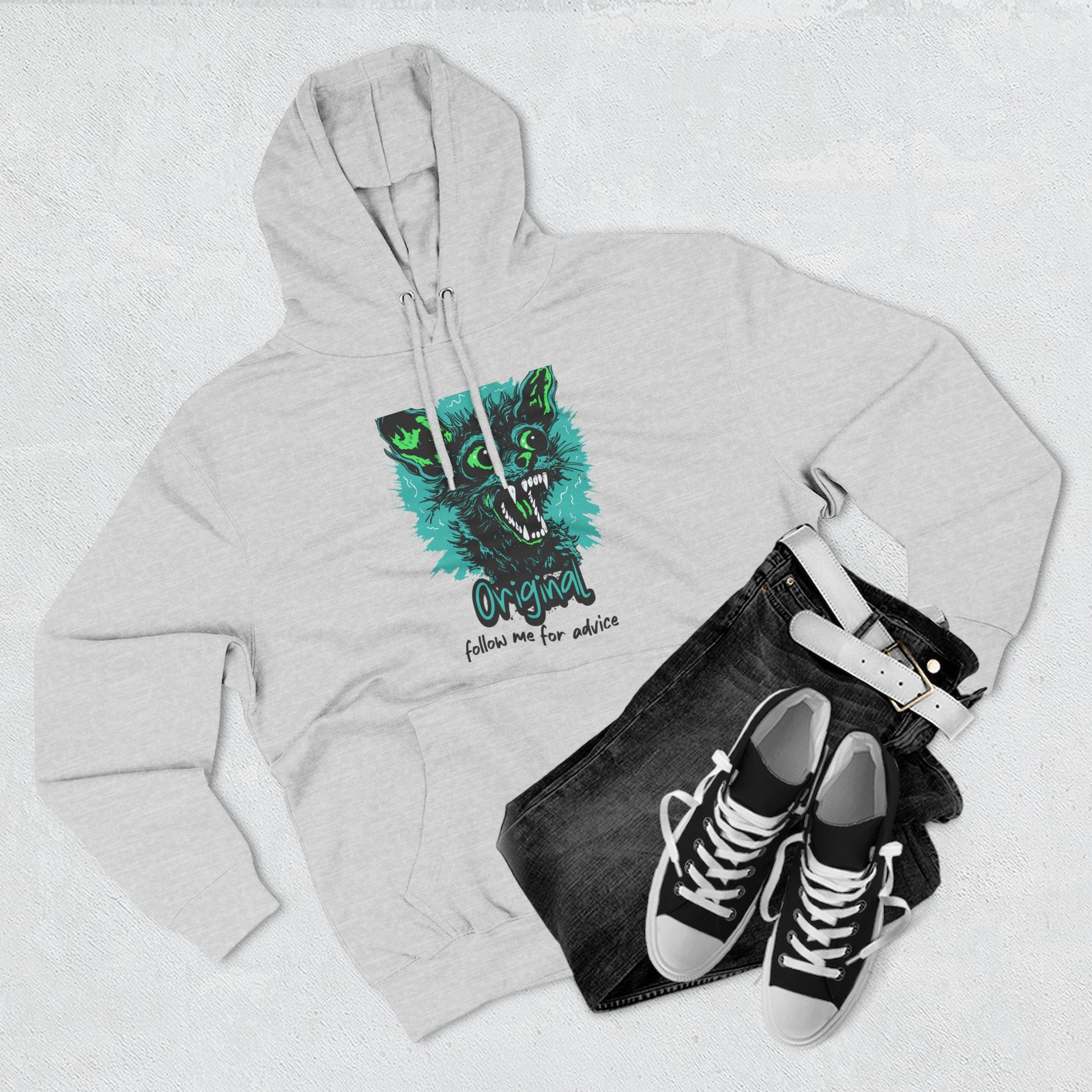 Wolf Graphic Hoodie — 'Original' Teal Roaring Wolf Fleece Pullover - Estrella & The Stars