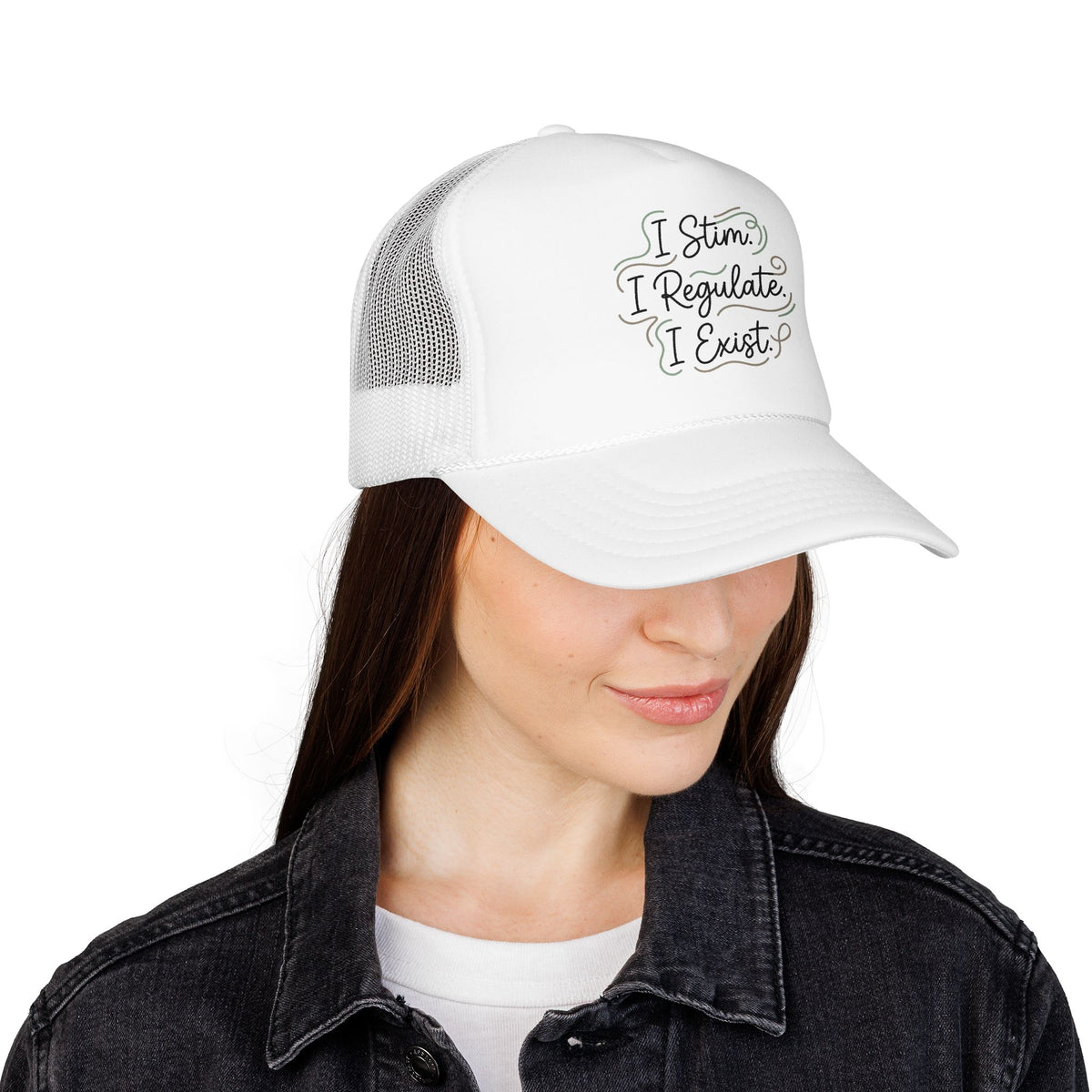 Abstract Ocean Wave Trucker Hat — Nautical Foam Mesh Cap - Estrella & The Stars