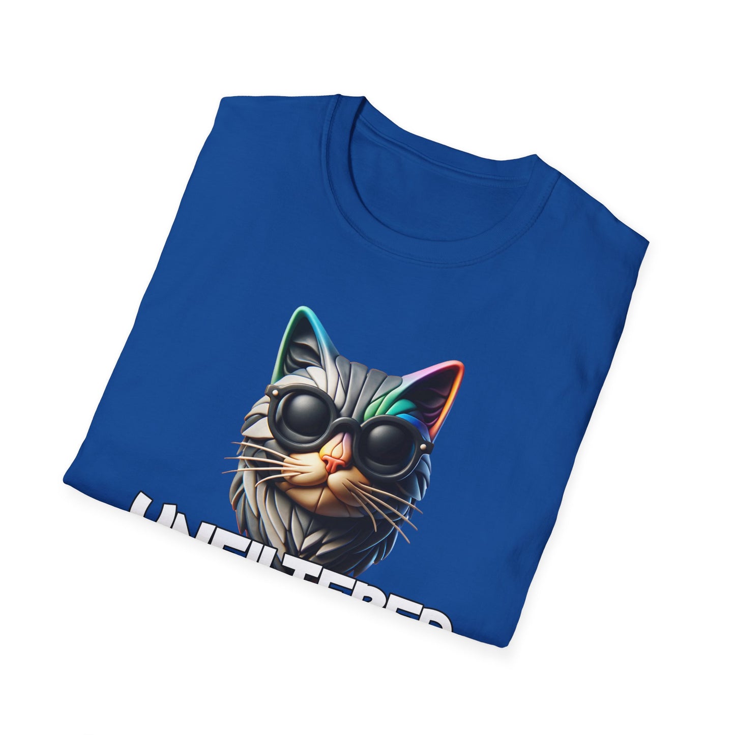 Unfiltered Cat T-Shirt — Retro Sunglasses Graphic Tee - Estrella & The Stars