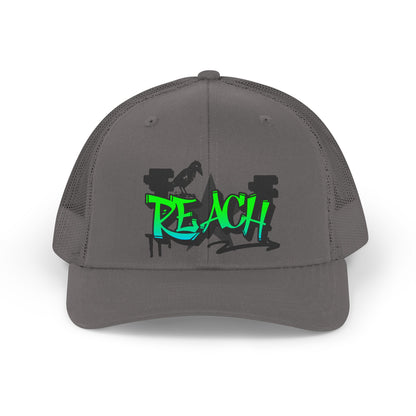 Retro Trucker Hat - 'Beach' Neon Graffiti Mesh Cap - Estrella & The Stars