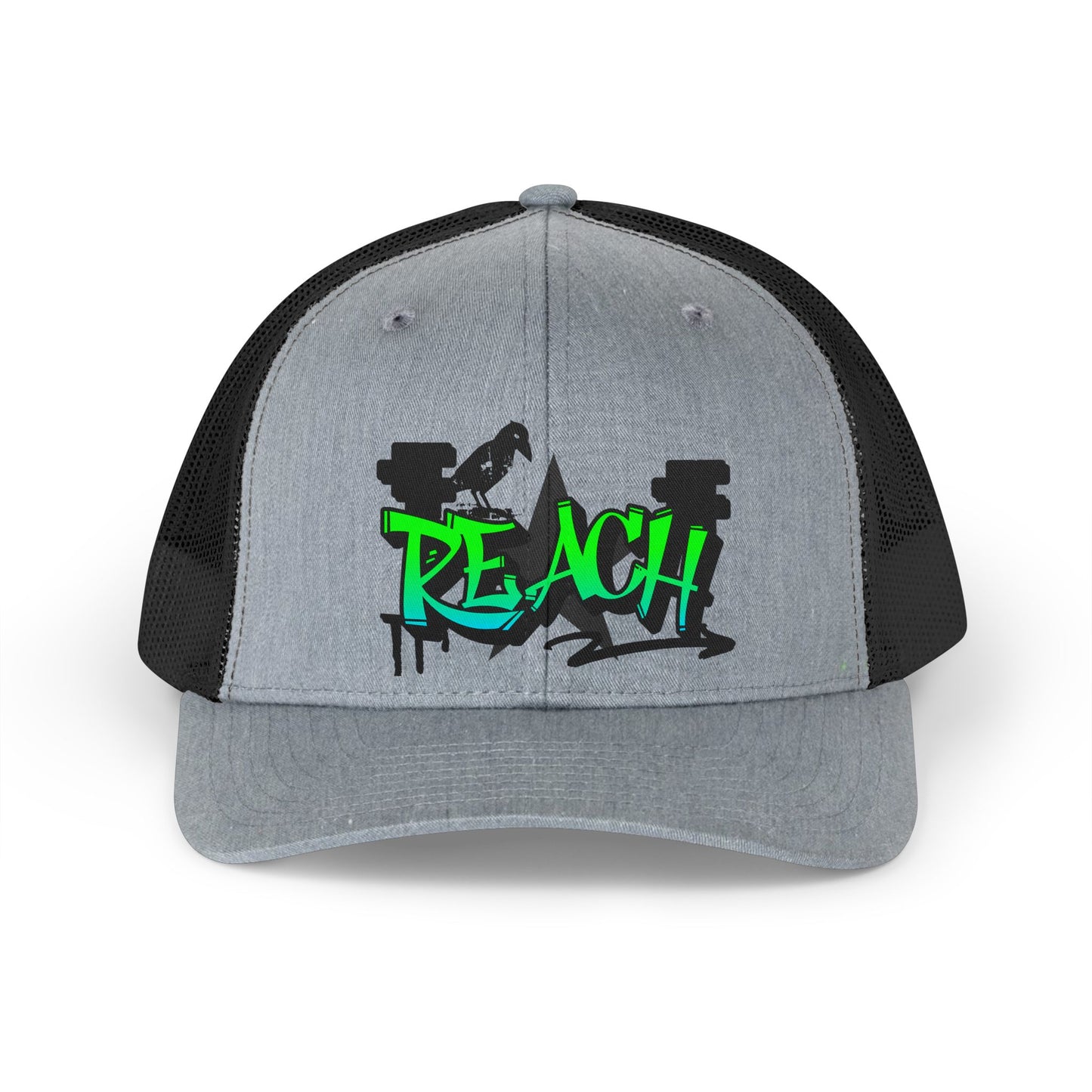 Retro Trucker Hat - 'Beach' Neon Graffiti Mesh Cap - Estrella & The Stars