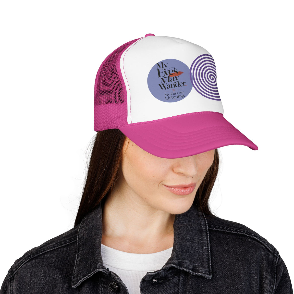 Trucker Hat — “My Eyes May Wander” Retro Spiral Graphic Foam Cap - Estrella & The Stars