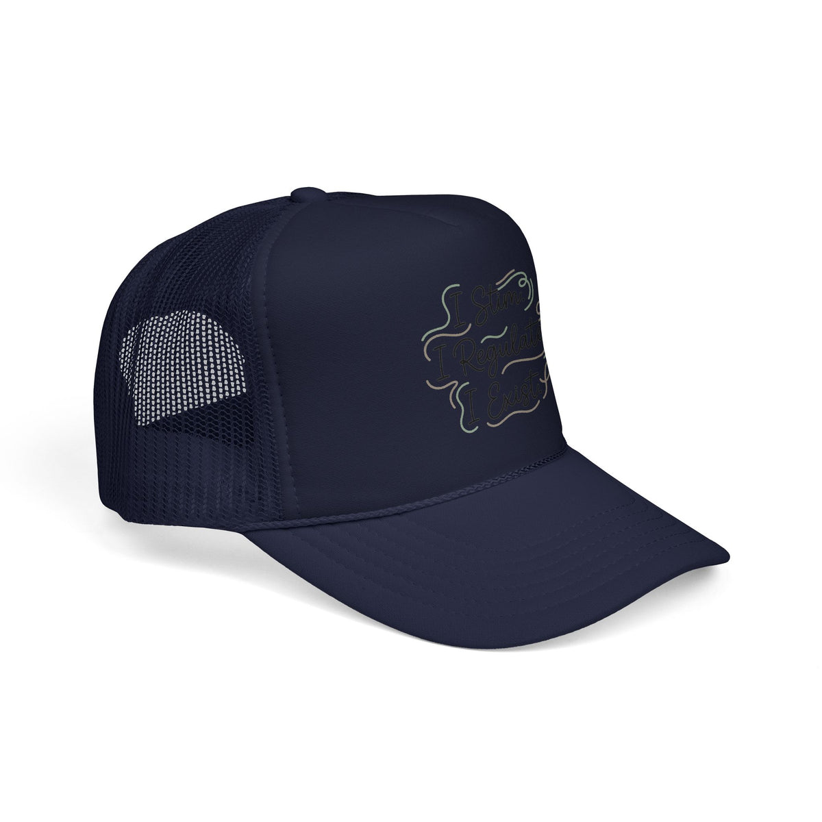 Abstract Ocean Wave Trucker Hat — Nautical Foam Mesh Cap - Estrella & The Stars