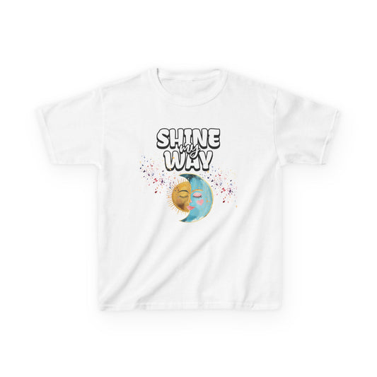 Kids Tee — "Shine Wavy" Moon & Sun Cute Graphic Shirt - Estrella & The Stars