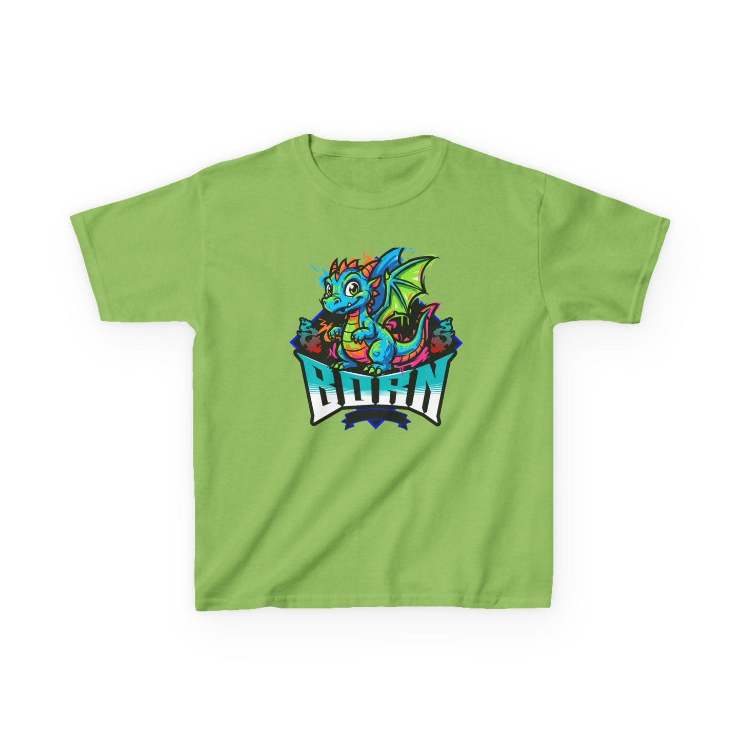 Dragonborn Kids T‑Shirt — Colorful Baby Dragon 'BORN' Graphic Tee for Kids - Estrella & The Stars