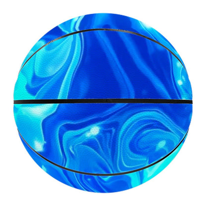 Artsy Blue Basketball – Custom Unique One-of-a-Kind Ball - Estrella & The Stars
