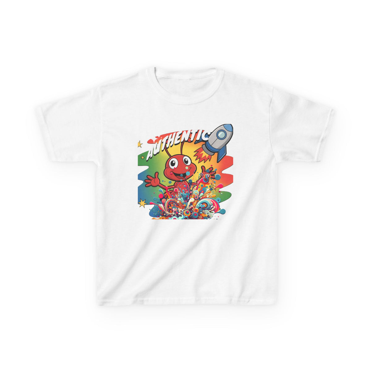 Authentic Rocket Kids T‑Shirt — Colorful Cartoon Space Monster Tee - Estrella & The Stars