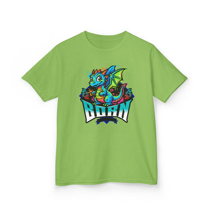 Dragonborn Kids T‑Shirt — Colorful Baby Dragon 'BORN' Graphic Tee for Kids - Estrella & The Stars