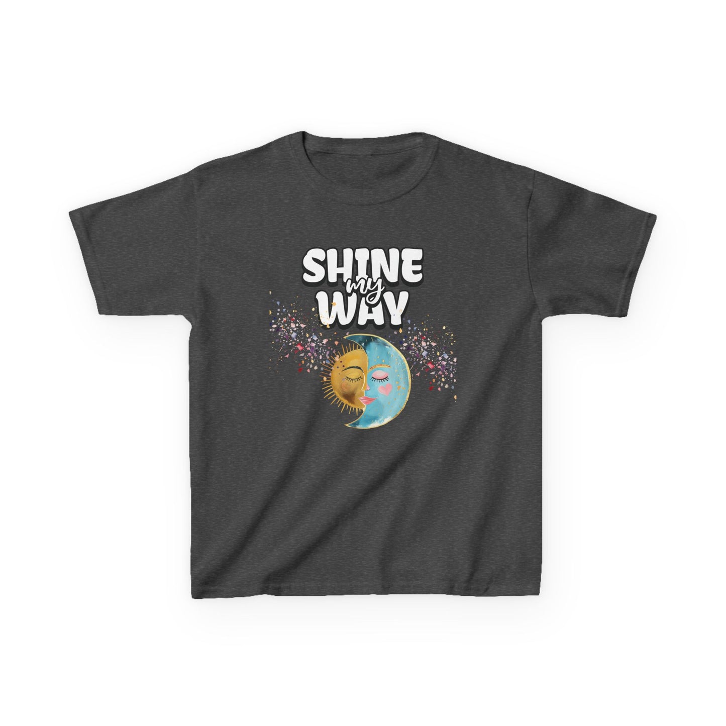Kids Tee — "Shine Wavy" Moon & Sun Cute Graphic Shirt - Estrella & The Stars