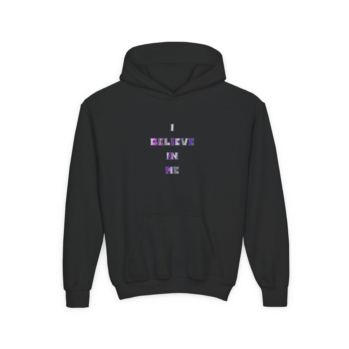 Youth Hoodie — 'I Believe in Me' Colorful Wolf Graphic Kids Sweatshirt - Estrella & The Stars