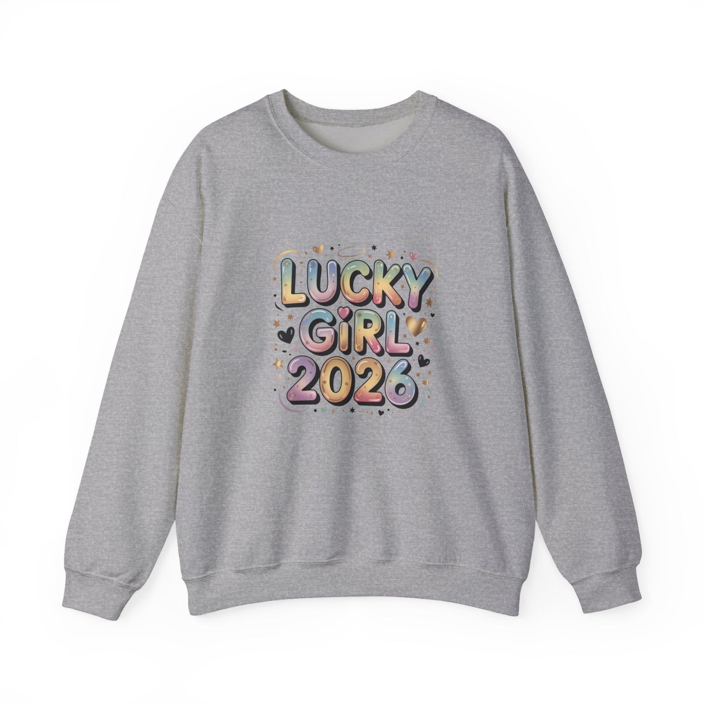 Lucky Girl 2026 Crewneck | manifest luck, 2026 lucky charms - Estrella & The Stars