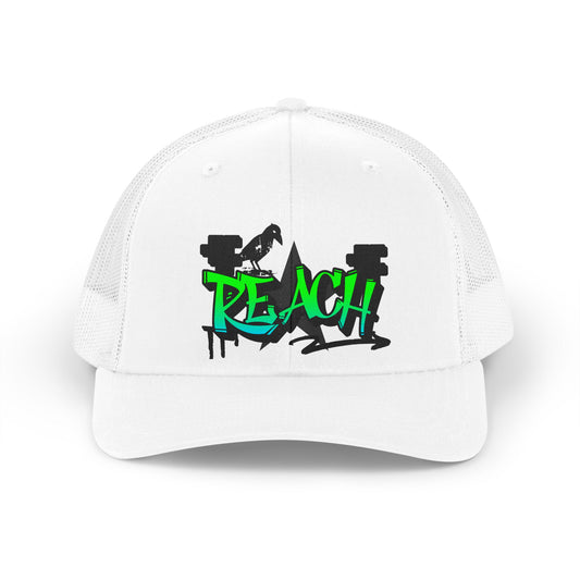 Retro Trucker Hat - 'Beach' Neon Graffiti Mesh Cap - Estrella & The Stars