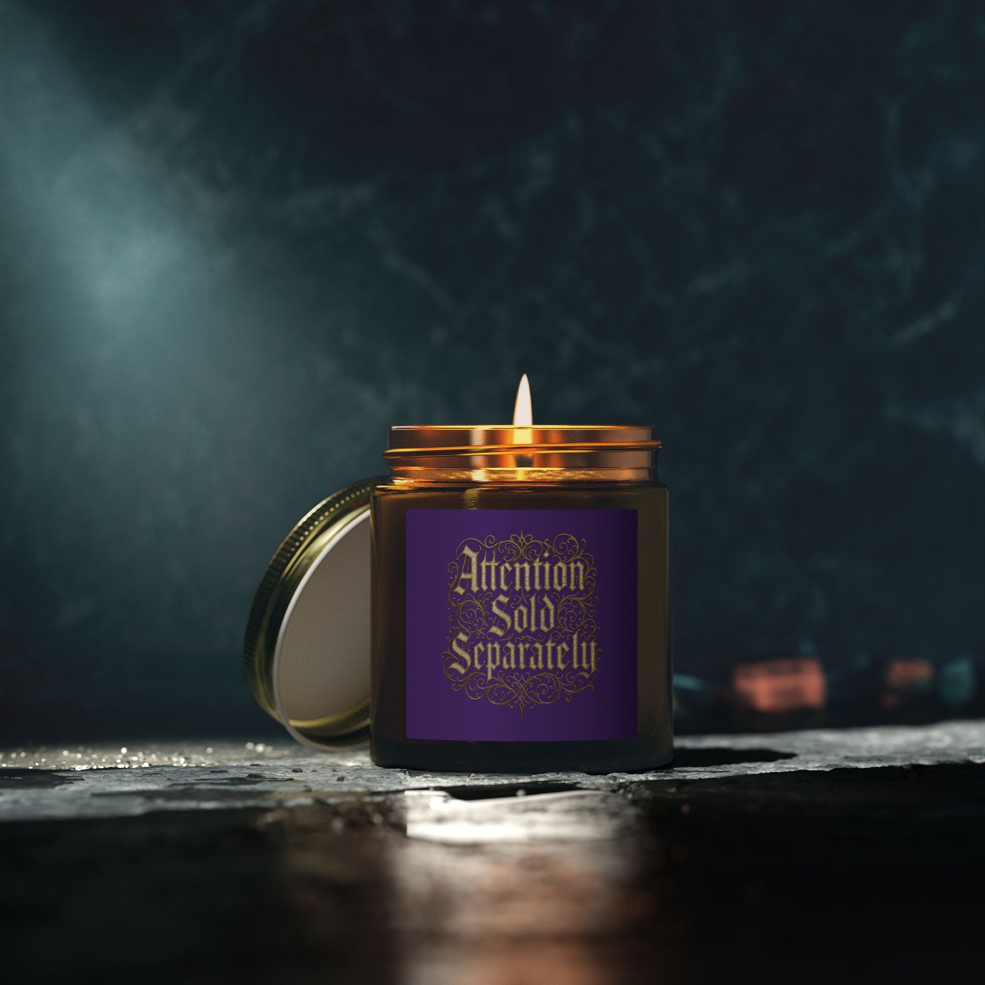 Coconut Apricot Scented Candle (4oz/9oz) — "Attention Sold Separately" Decorative Jar - Estrella & The Stars