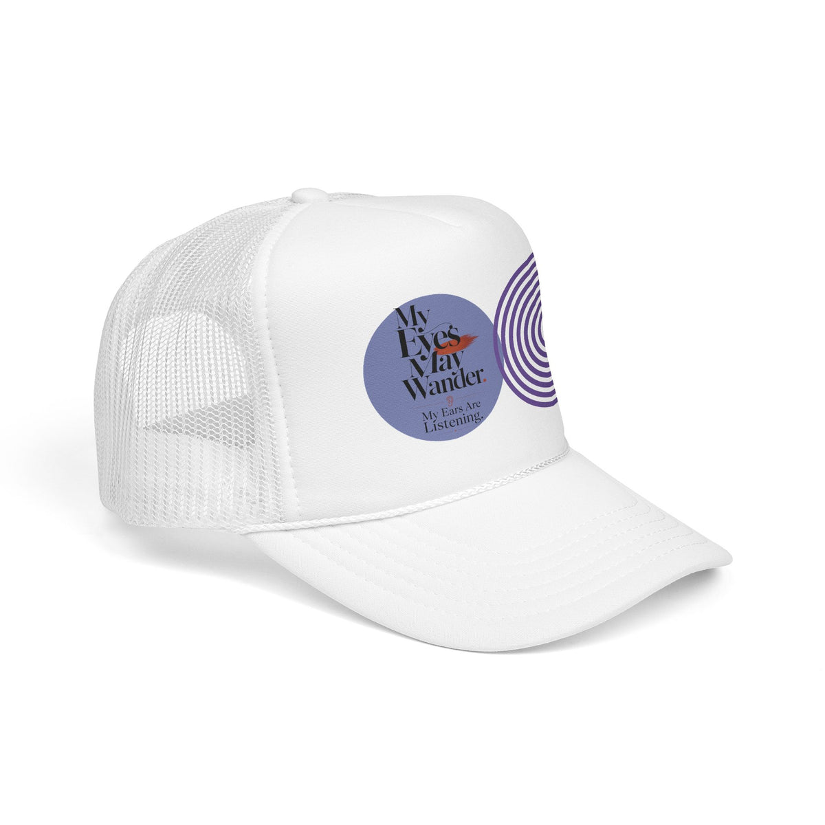 Trucker Hat — “My Eyes May Wander” Retro Spiral Graphic Foam Cap - Estrella & The Stars