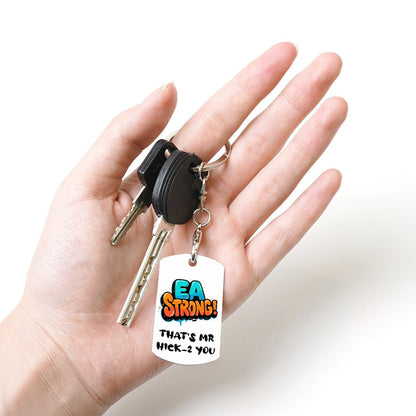 Funky Chicken Educational Assistant Personalized - Rectangular Metal Keychain - Estrella & The Stars