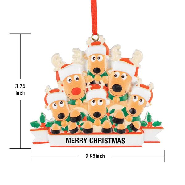 Custom Name Reindeer Family Xmas Ornament Personalized Christmas Decoration Gifts - Estrella & The Stars