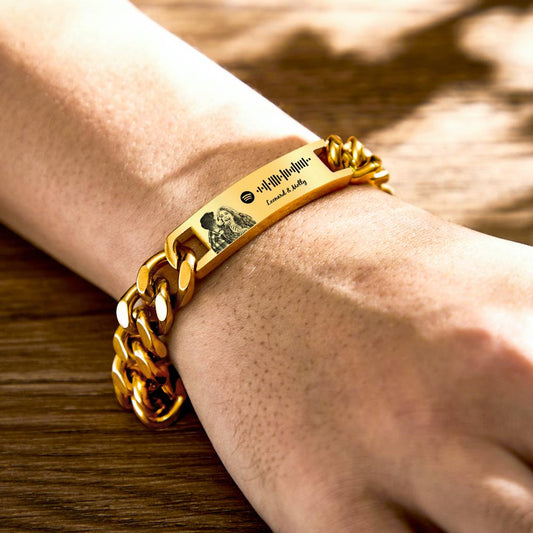 Personalized Spotify Code Bracelet with Your Photo Perfect Anniversary Gift for Him - Estrella & The Stars